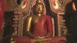 Buddha Statue in Lankatilaka Vihara Buddhist Temple Stock Footage