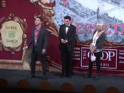 Helen Mirren plays question and answer games  - The Hasty Pudding Theatricals Honor Helen Mirren as 2014 Woman of the Year Stock Footage