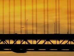 San Francisco Bay Bridge Sunrise Stock Footage