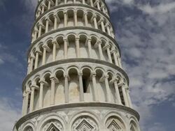 MS TD Leaning tower of Pisa and UNESCO World Heritage / Pisa, Tuscany, Italy Stock Footage
