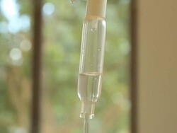 Saline drip tube. Stock Footage