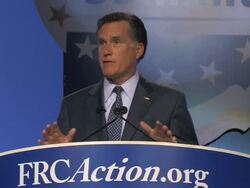 MS ZI ZO Mitt Romney candidate of  Republican Party  speaking about economic growth  on stage at  Values Voters Summit Audio / Washington, DC, United States Stock Footage