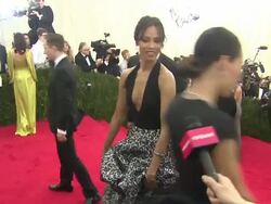 Zoe Saldana - 'Charles James: Beyond Fashion' Costume Institute Gala - Arrivals Stock Footage