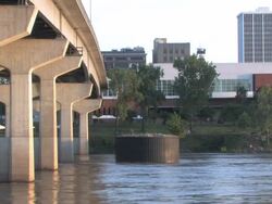 Arkansas River at Little Rock in HD Stock Footage