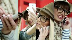 On the phone. Video Wall. Stock Footage