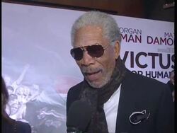 VOICED: Morgan Freeman in the premiere of Invictus Stock Footage
