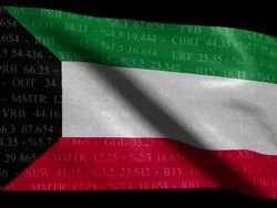 Stock Market Flag of Kuwait  - Alpha and Loop Stock Footage
