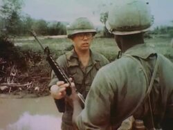 Soldiers Training and Helicopters During Vietnam War Stock Footage