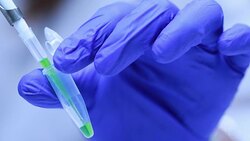 Scientist working in a Laboratory Pipettes and Tubes , Slow motion Stock Footage