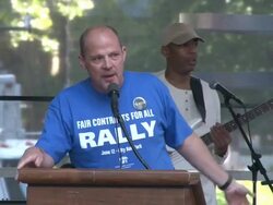 City Workers Rally For A New Contract At City Hall Stock Footage
