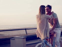 Couple at the beach Stock Footage
