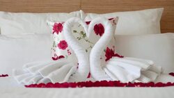 HD - Romantic towel on bed Stock Footage