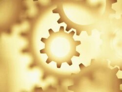 Animated Gears in Bright Gold Stock Footage