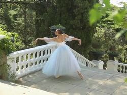 ballerina in a beautiful park Stock Footage