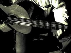 Man playing Spanish music Stock Footage