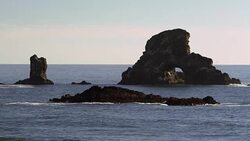 Rocks at Ecola State Park on the Oregon Coast Stock Footage