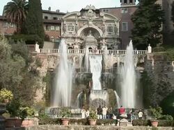 WS Fountains in front of the Villa d'Este / Tivoli, Lazio, Italy Stock Footage