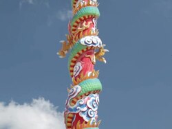 Colorful dragon statue,Tilt Up Stock Footage