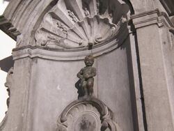 CU Shot of Manneken Pis statue / Bruxelles, Bruxelles, Belgium Stock Footage