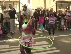 NYC's Annual Easter Bonnet Parade Stock Footage