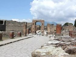 WS View of Oldest place at town with tourists / Pompei, Italy Stock Footage
