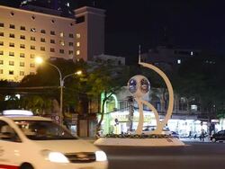 WS View of traffic movint at Central Ho Chi Minh / Ho Chi Minh, Vietnam Stock Footage