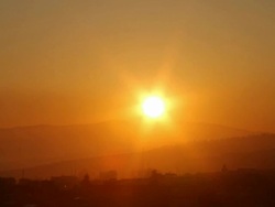 WS View of sun in sky with birds flying / Casablanca, Centro, Morocco Stock Footage