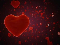 Red hearts. Love background. Loop Stock Footage