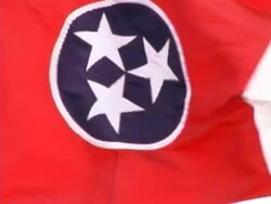 Close up of Tennessee State Flag in a Strong Wind Stock Footage