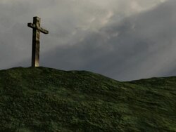 Cross on Hill Stock Footage