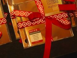 ATMOSPHERE: Signage at the Target And Enrique Iglesias Celebrate Launch Of His New Album 'Euphoria' at Hollywood CA. (Footage by WireImage Video/GettyImages) Stock Footage