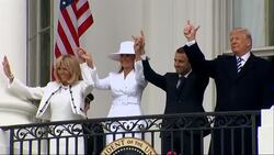 Trump Welcomes Macron with Handshakes, Kisses Instructional Video