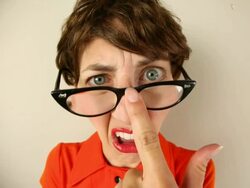 Grumpy Fisheye Nerd Stock Footage