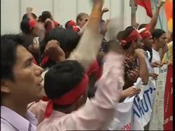 Pro-democracy demonstration outside Myanmar embassy News Clip