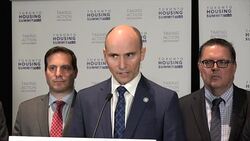 Toronto Affordable Housing Summit 2016:Jean-Yves Duclos Minister of Families, Children and Social Development Stock Footage