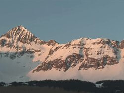 MS Shot of Evening Light setting On Mount Wilson / Telluride, Colorado, United States Stock Footage
