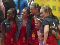 Na'jee Wilson, Kayla Raparelli, Joei DeCarlo, Kayla Jackson, Alexis Biesiada, and Pilar Martin at the 'Standing Ovation' Premiere at Universal City CA. (Footage by WireImage Video/GettyImages) Stock Footage
