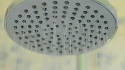 close-up : shower in modern bathroom Stock Footage