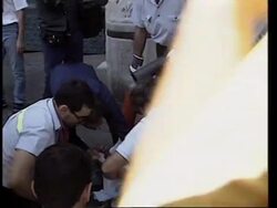 Men set selves alight to protest French raids News Clip