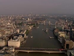 River Thames And Bridges Stock Footage
