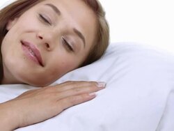 HD DOLLY: Woman Sleeping On A Soft Pillow Stock Footage