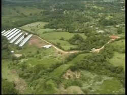 Forests and villages, aerial view, Panama, Central America Stock Footage
