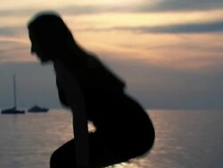 Relaxing at sunset Stock Footage