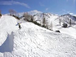 Snowboarder Performs A Trick Stock Footage