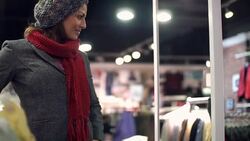 Buying clothes at retail store. Stock Footage