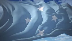 flag of Micronesia Stock Footage