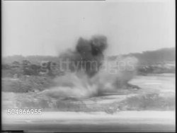 US Battleships Attack Okinawa News Clip