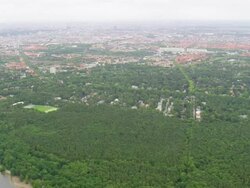 WS AERIAL View of houses and trees at Grunewald / Germany Stock Footage