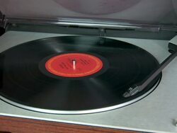 Vinyl Record player starts playing Stock Footage