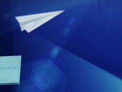 World map folds out on blue. Three in one. Stock Footage